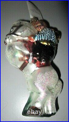 Radko Yippy Yi Yo Set Cowboy Indian Glass Christmas Ornaments New NWT Lim Ed