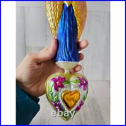 Radko prayer to my love blue Angel Cherub heart ornament large vintage Xmas tree