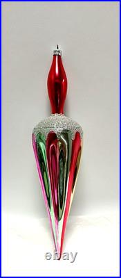Rainbow Umbrella Handblown & Painted Ornament 10 1990 Radko