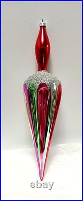 Rainbow Umbrella Handblown & Painted Ornament 10 1990 Radko