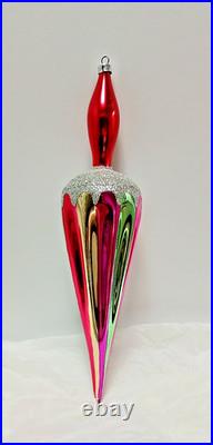 Rainbow Umbrella Handblown & Painted Ornament 10 1990 Radko