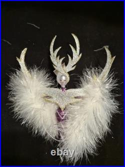 Rare 1997 Christopher Radko Crystal Frost Feathered Italian Ornament #97-428-0