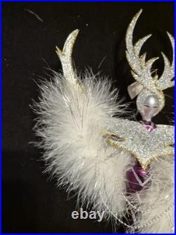 Rare 1997 Christopher Radko Crystal Frost Feathered Italian Ornament #97-428-0