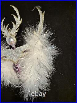 Rare 1997 Christopher Radko Crystal Frost Feathered Italian Ornament #97-428-0