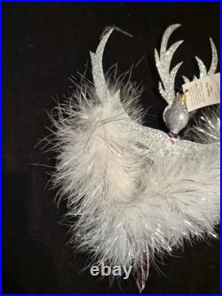 Rare 1997 Christopher Radko Crystal Frost Feathered Italian Ornament #97-428-0