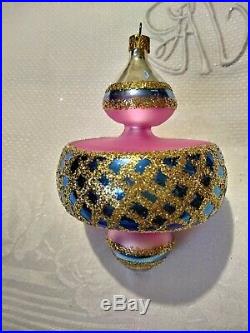 Rare 88-078-0 Christopher Radko Spin Top Blown Glass Christmas Ornament 4.5 Inch