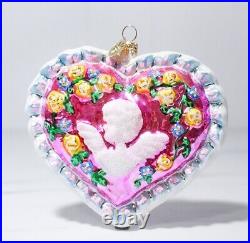 Rare CHRISTOPHER RADKO Angel in My Heart Heart Christmas Ornament withTag & Box