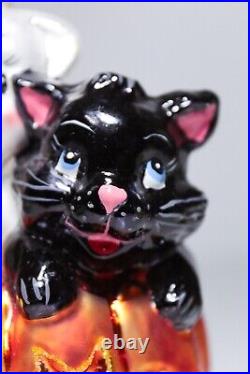 Rare CHRISTOPHER RADKO Boo Buds Ghost/Cat Glass Halloween Christmas Ornament