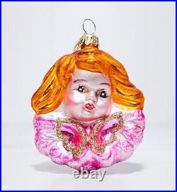 Rare CHRISTOPHER RADKO Cherub Charm Blown Glass Christmas Ornament withTag