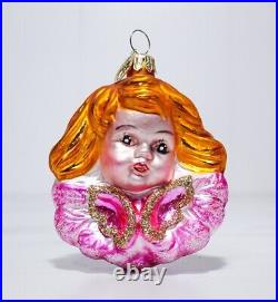 Rare CHRISTOPHER RADKO Cherub Charm Blown Glass Christmas Ornament withTag