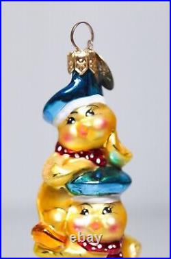 Rare CHRISTOPHER RADKO Chucky Chicky Sailor Stacked Ducklings Glass Ornament