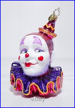 Rare CHRISTOPHER RADKO Clown Around Classics Glass Christmas Ornament withTag