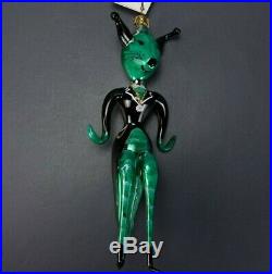 Rare Christopher Radko Christmas Ornament PARTY HOPPER Green Grass Bug withStand