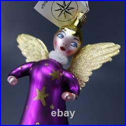 Rare Christopher Radko Christmas Ornament Purple Angel ITALY