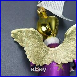 Rare Christopher Radko Christmas Ornament Purple Angel ITALY