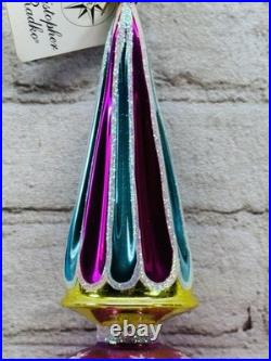 Rare Christopher Radko Dream Cone Triple Reflector Finial 11 Vintage Ornament