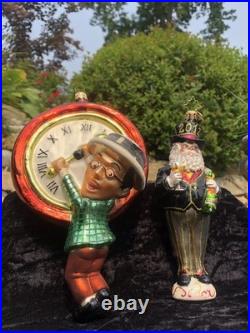 Rare Christopher Radko Large Millennium Clock 1999 New Year Santa 2011 Ornaments
