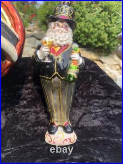 Rare Christopher Radko Large Millennium Clock 1999 New Year Santa 2011 Ornaments