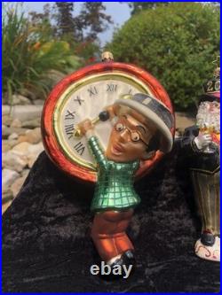 Rare Christopher Radko Large Millennium Clock 1999 New Year Santa 2011 Ornaments