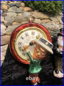 Rare Christopher Radko Large Millennium Clock 1999 New Year Santa 2011 Ornaments