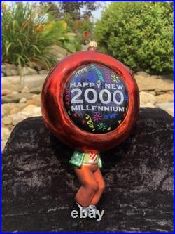 Rare Christopher Radko Large Millennium Clock 1999 New Year Santa 2011 Ornaments
