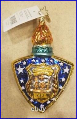 Rare Christopher Radko Nyc New York City's Finest Nypd Police Christmas Ornament