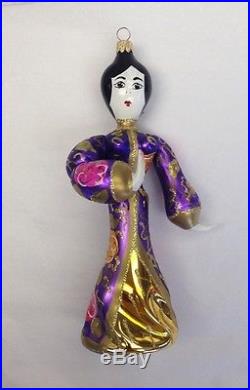 Rare Christopher Radko Oriental Geisha Girl Purple Robe 8 Ornament