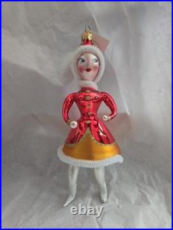 Rare Christopher Radko Sonja Honey Sparkling Red Ice Skater Ornament Italy