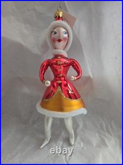 Rare Christopher Radko Sonja Honey Sparkling Red Ice Skater Ornament Italy