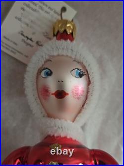 Rare Christopher Radko Sonja Honey Sparkling Red Ice Skater Ornament Italy