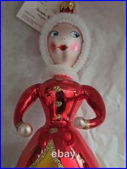 Rare Christopher Radko Sonja Honey Sparkling Red Ice Skater Ornament Italy