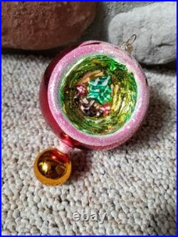 Rare Christopher Radko Tri Indent ROYAL Forest Reflection Christmas Ornament