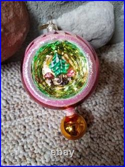 Rare Christopher Radko Tri Indent ROYAL Forest Reflection Christmas Ornament
