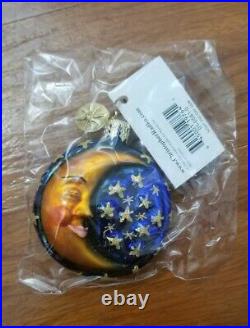 Rare Nwt Christopher Radko Night Day Sun Moon Star Christmas Ornament Little Gem