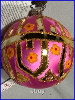 Rare Radko 20th Anniversary Tiffany Gem Pink Ornament