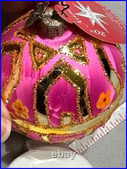Rare Radko 20th Anniversary Tiffany Gem Pink Ornament