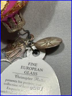 Rare Radko 20th Anniversary Tiffany Gem Pink Ornament