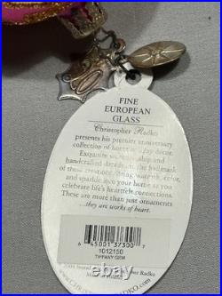 Rare Radko 20th Anniversary Tiffany Gem Pink Ornament