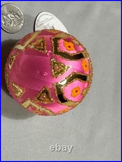 Rare Radko 20th Anniversary Tiffany Gem Pink Ornament