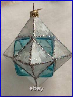 Rare Radko Ornament Satin Star (blue) 2001 see photos (damage)