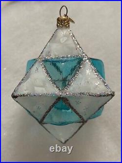 Rare Radko Ornament Satin Star (blue) 2001 see photos (damage)