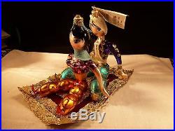 Rare Stunning Christopher Radko Christmas Ornament Magic Carpet Ride Aladdin Ita