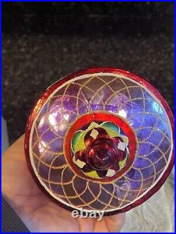 Rare VTG Christopher Radko Spin Top Space Ship Blown Glass Christmas Ornament 7