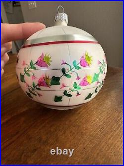 Rare Vintage Christopher Radko 4 Christmas Ball Ornament Hand painted