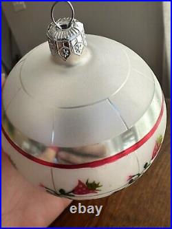 Rare Vintage Christopher Radko 4 Christmas Ball Ornament Hand painted
