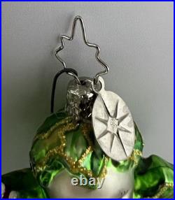 Rare Vintage Christopher Radko Holly Sprite Elf Glass Christmas Ornaments Pair