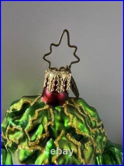 Rare Vintage Christopher Radko Holly Sprite Elf Glass Christmas Ornaments Pair
