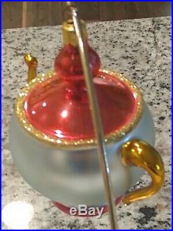 Rare & Vintage Christopher Radko Italian Blown Glass Ornament TEA and SYMPATHY