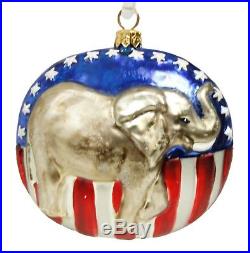 Republican Elephant It's a Party Patriotic Christopher Radko Christmas Ornament