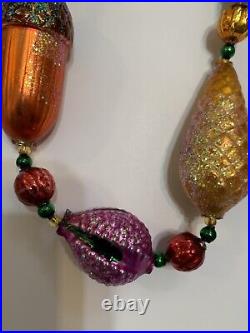 Retired CHRISTOPHER RADKO Garland Nuts & Berries 1 Pc. Glass Christmas 6 feet